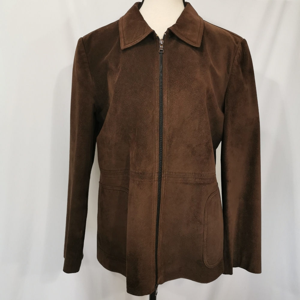 Tribal Brown Leather Jacket
